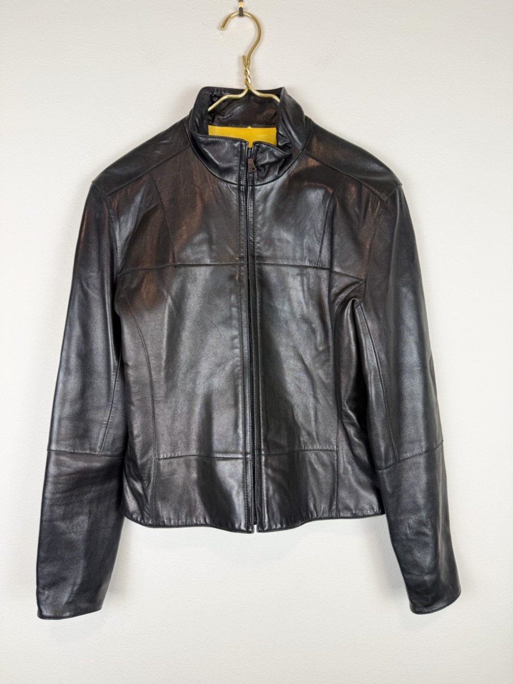 Vintage Andrew Marc New York Black Leather Zip Up Jacket Size Small - Picture 2 of 11
